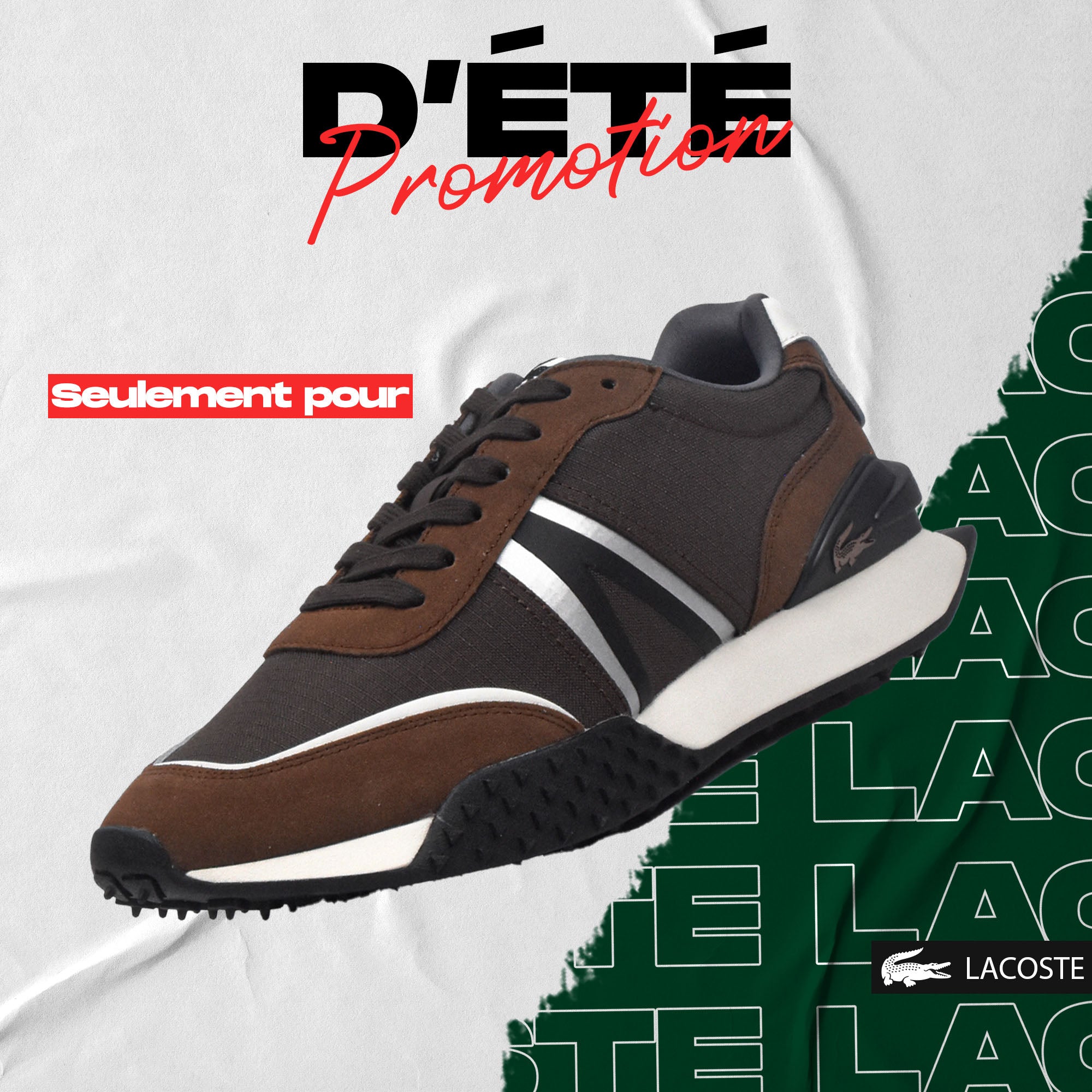 LACOSTE DK BRW/OFF WHT - 746SMA00981W7