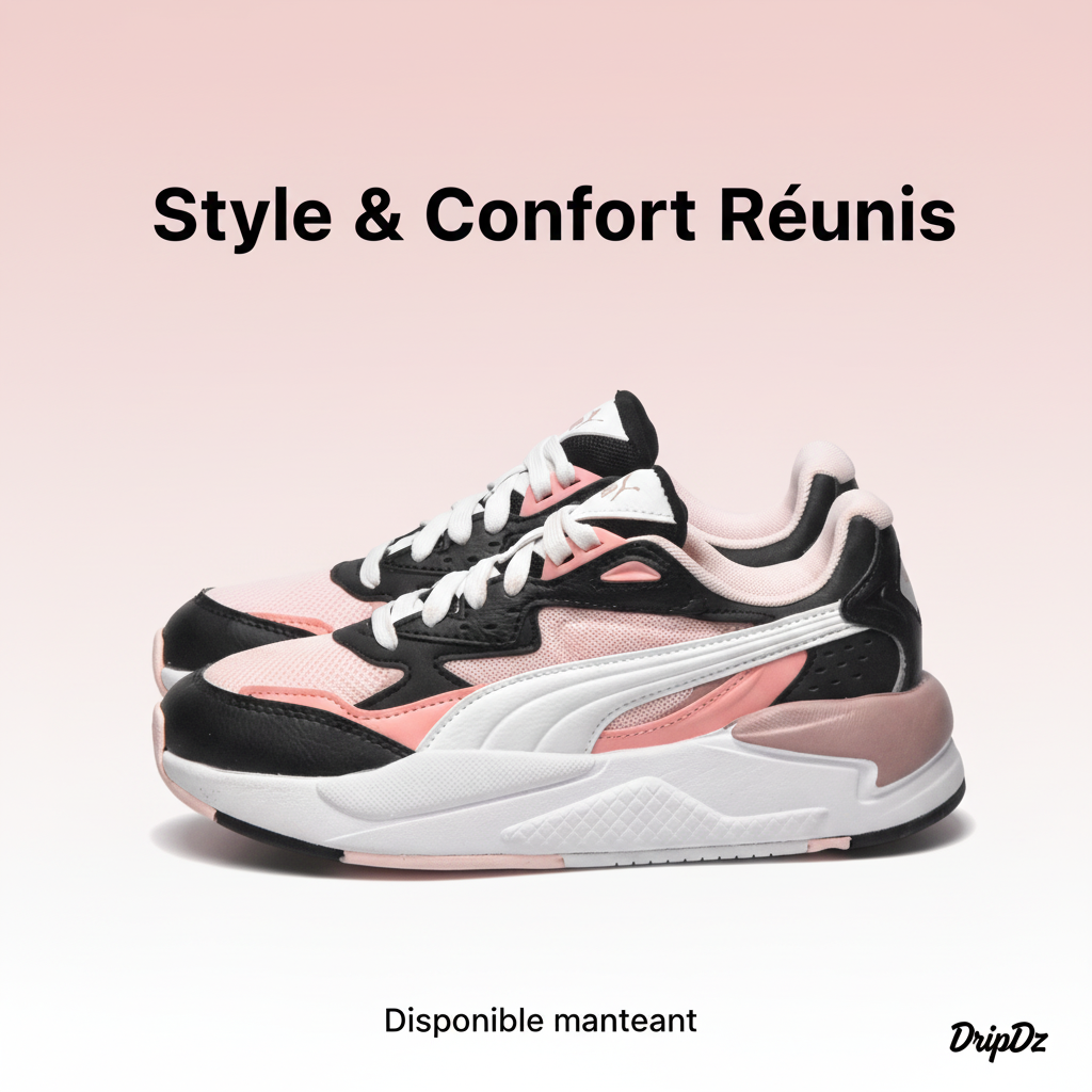 بوما إكس راي سبيد وردي أبيض أسود