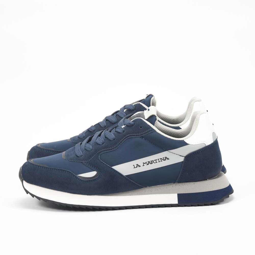 La Martina Low Sneakers Blue Leather LFM252.040.A70.BT