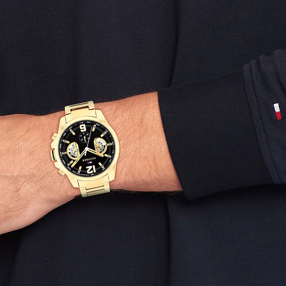 Montre Tommy Hilfiger Gold Steel Black Dial Multi-function 1710638