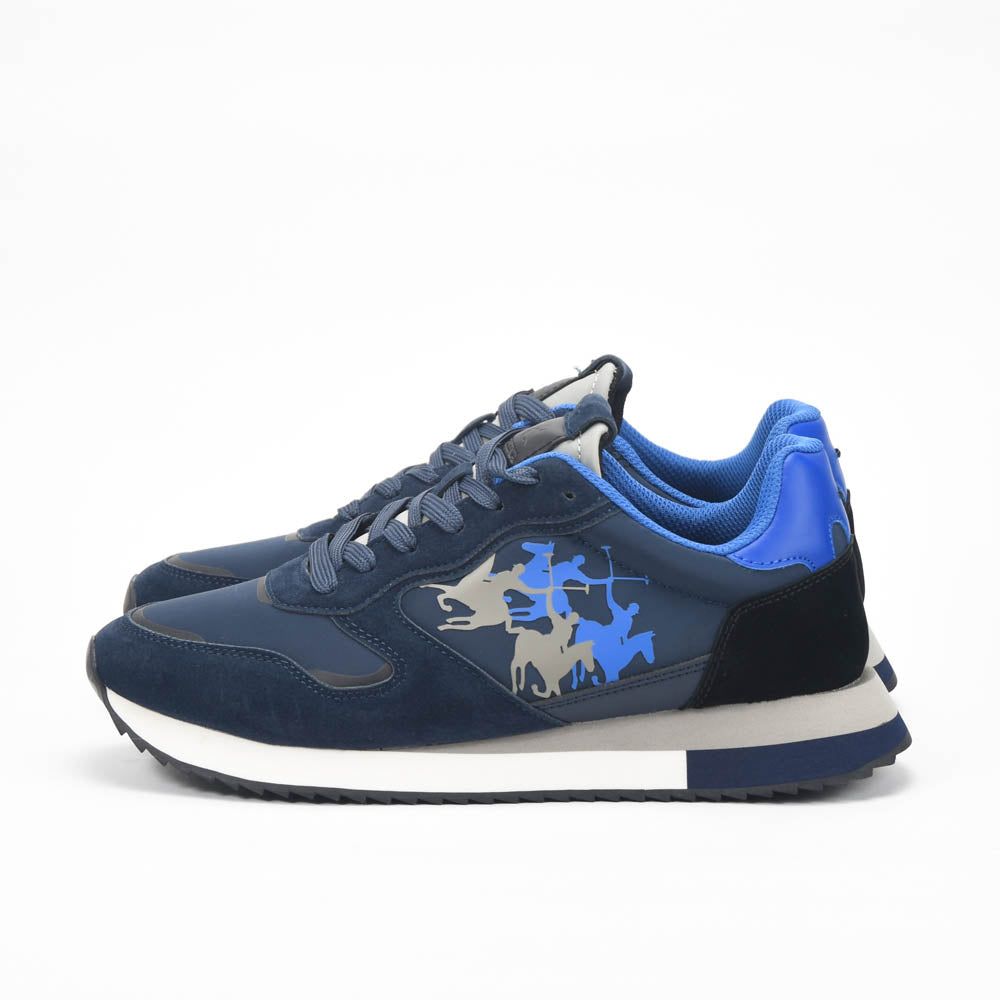 La Martina Low Sneakers Blue Leather LFM252.041.A70.A6