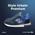 La Martina Low Sneakers Blue Leather LFM252.041.A70.A6