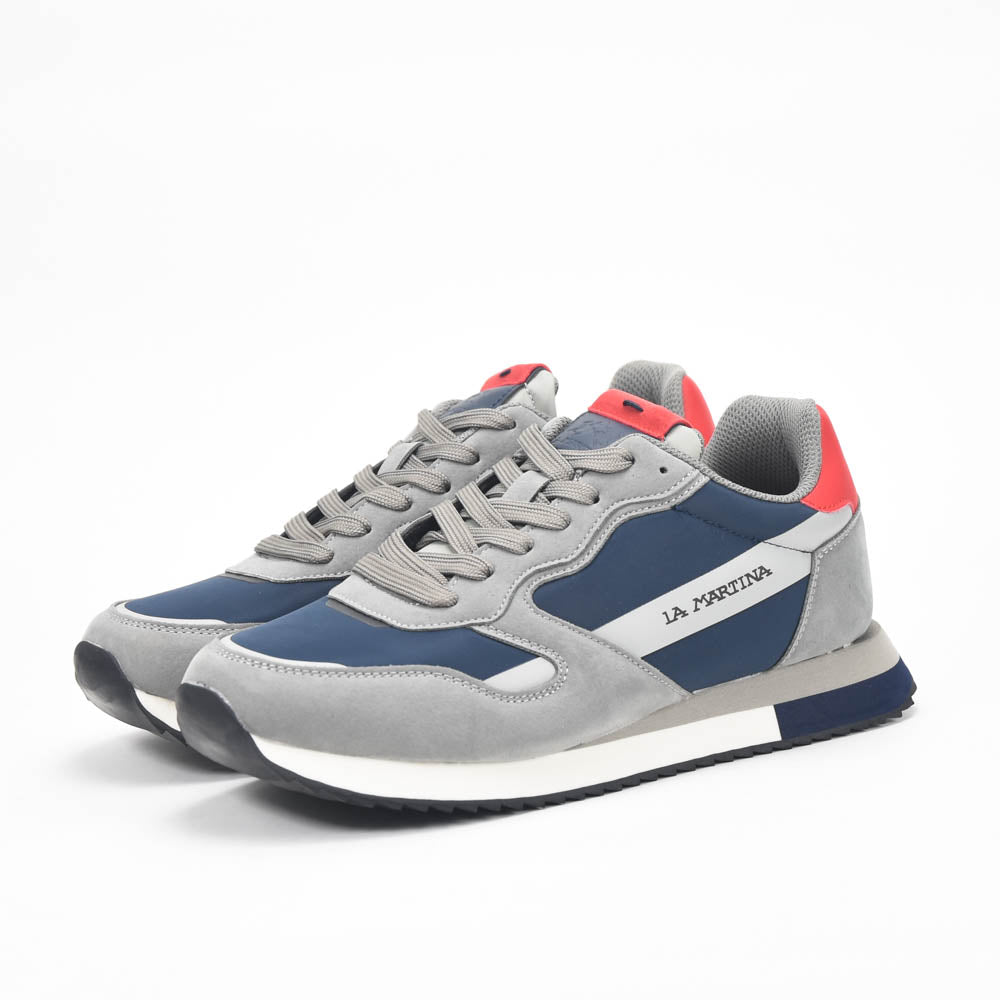 La Martina Low Top Leather Sneakers Grey LFM252.040.A70.BG