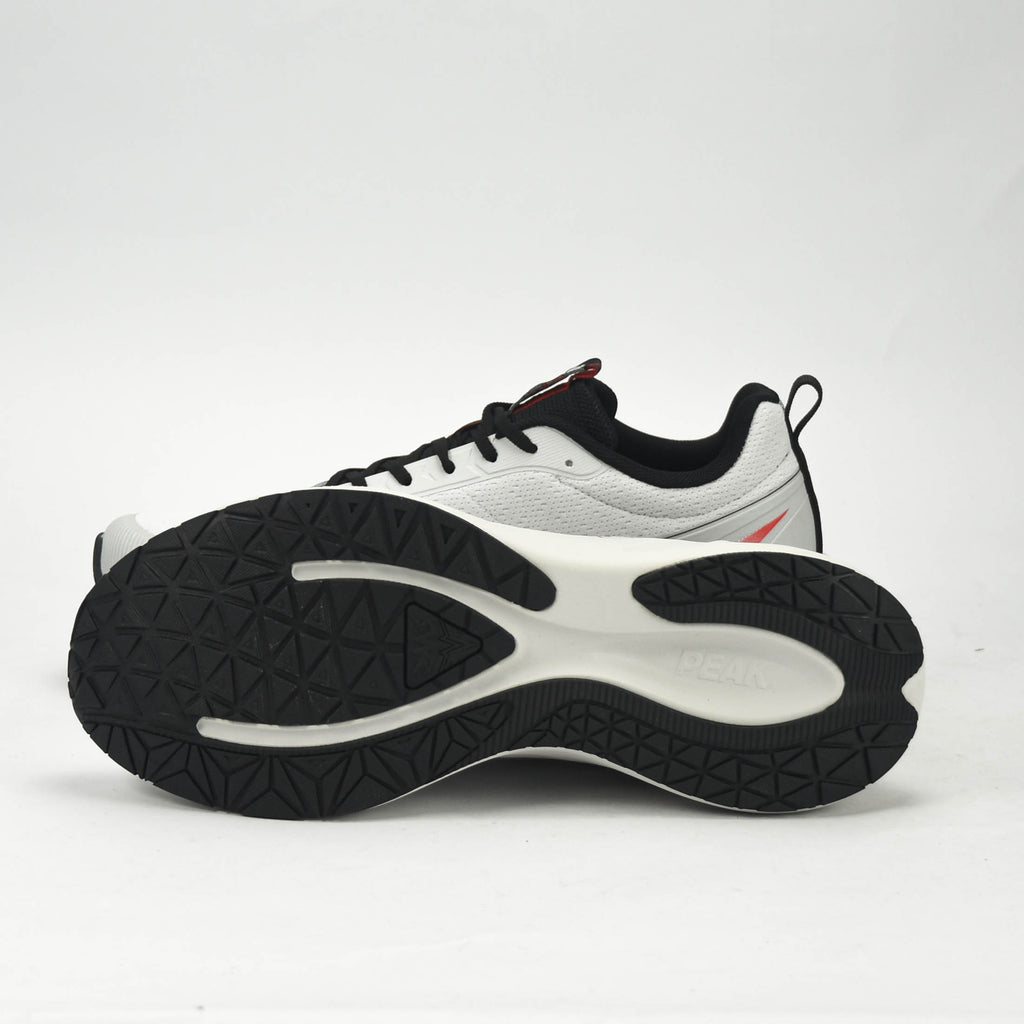 PEAK CUSHION RUNNING SHOES-LT.GREY/BLACK EXT54387H-2220