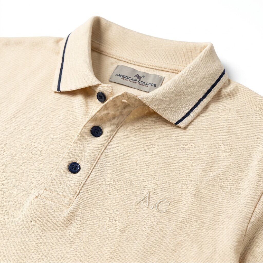 American College t-shirt pour Homme AC542-BEIGE