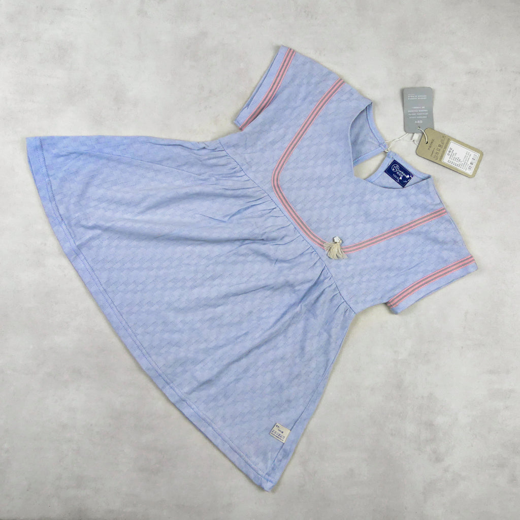 ROBE FILLETTE  BLEU AVEC LE ROSE 4344