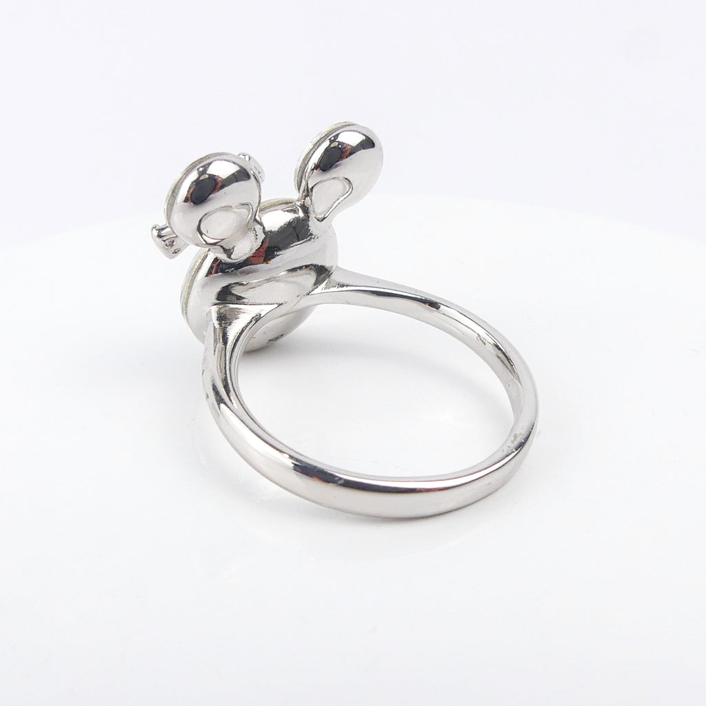 bague mickey mousse blanc