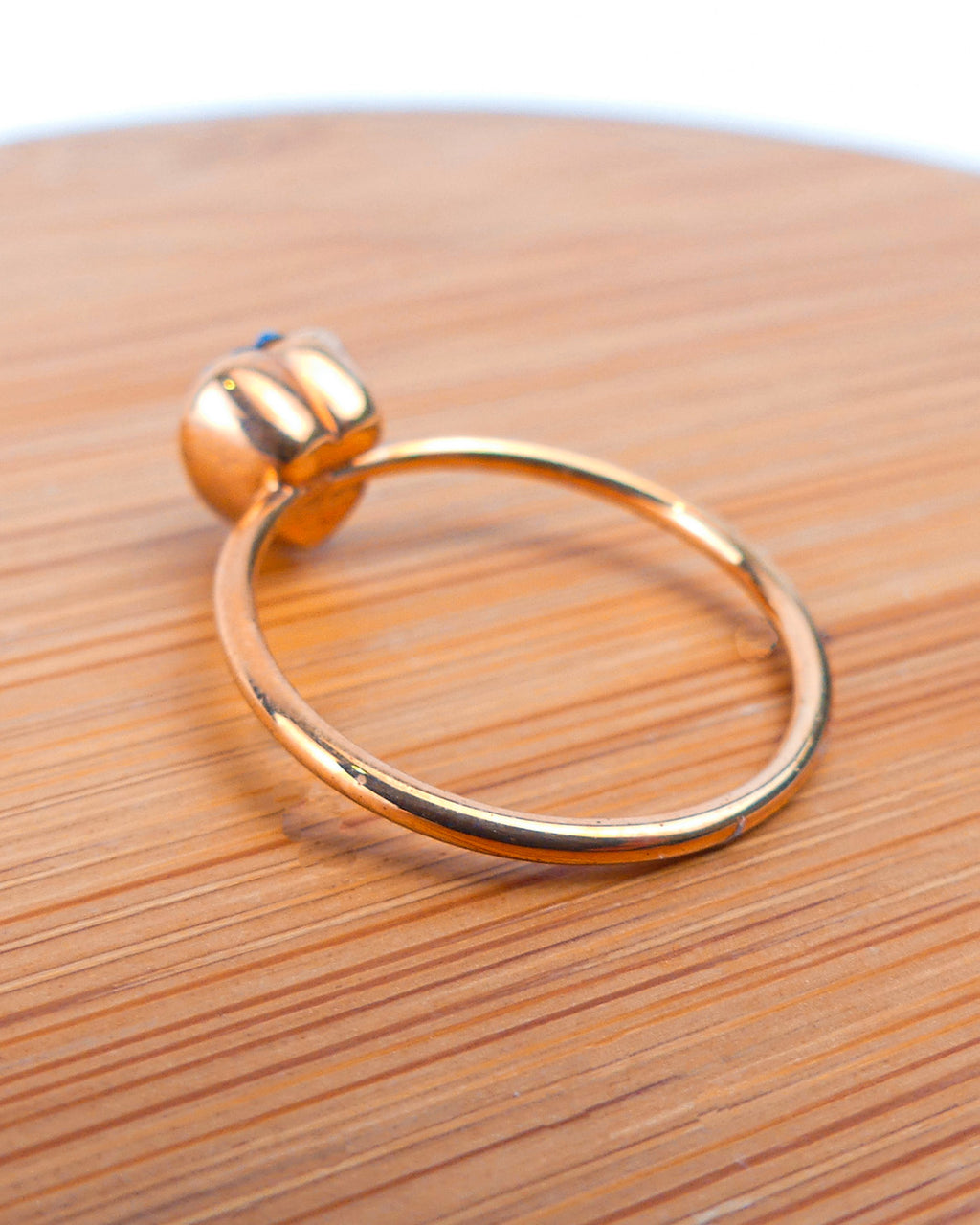 bague fine coeur bleu