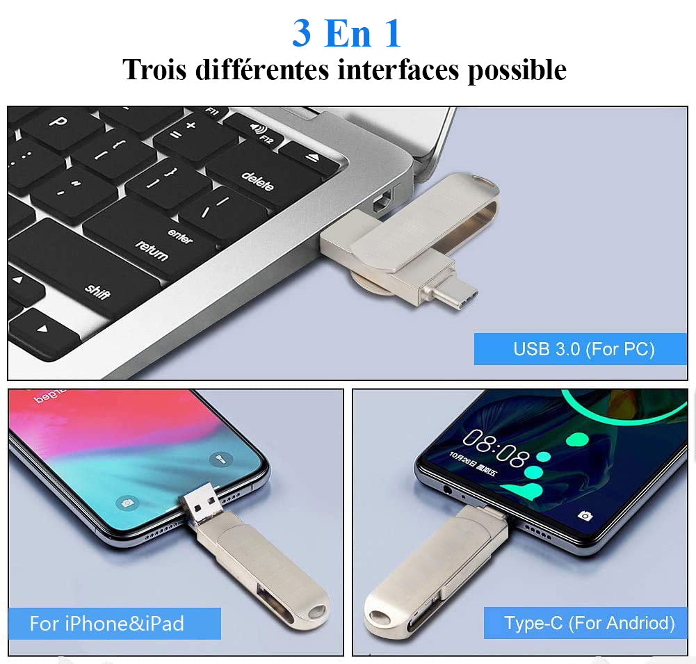 فلاشة 3 في 1 (32 جيجابايت)