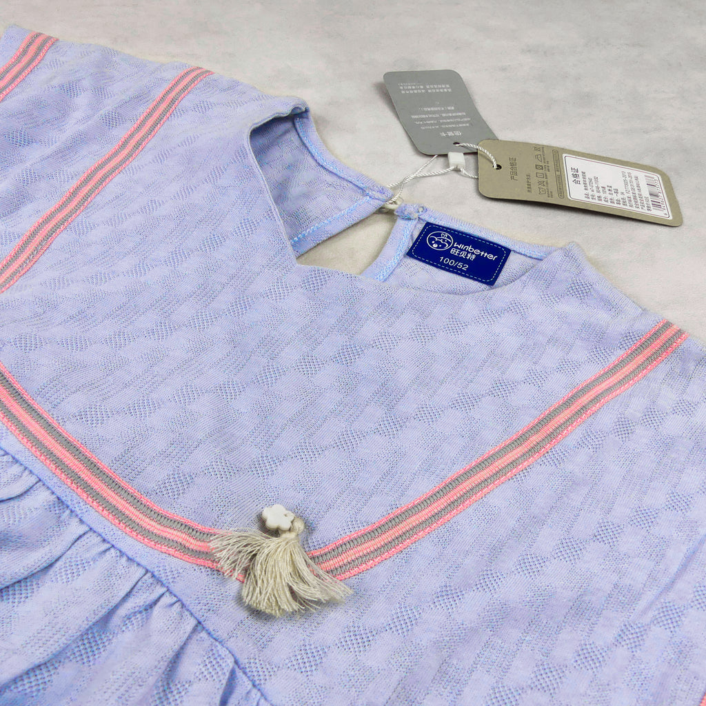 ROBE FILLETTE  BLEU AVEC LE ROSE 4344