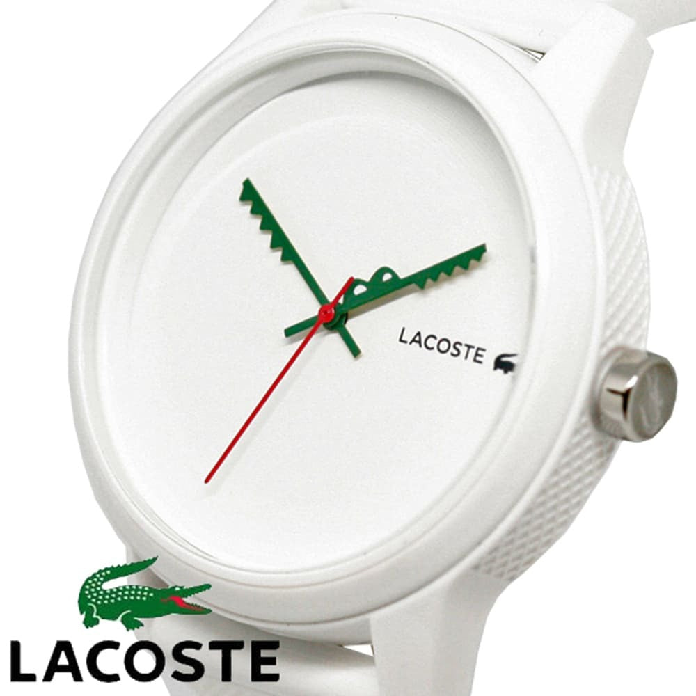 2011069\ Lacoste Montre Analogique à Quartz pour Homme avec Bracelet en Silicone Blanc