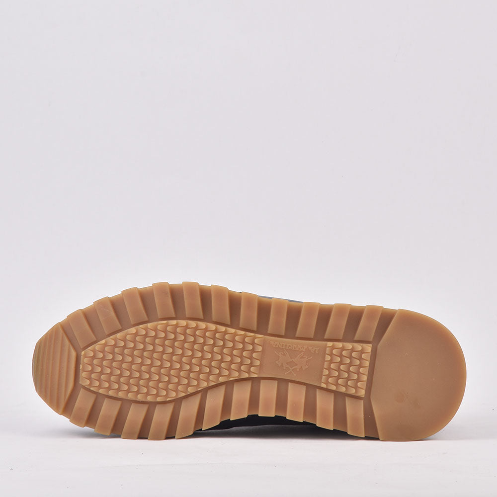 LA MARTINA - حذاء جلدي أزرق/جملي