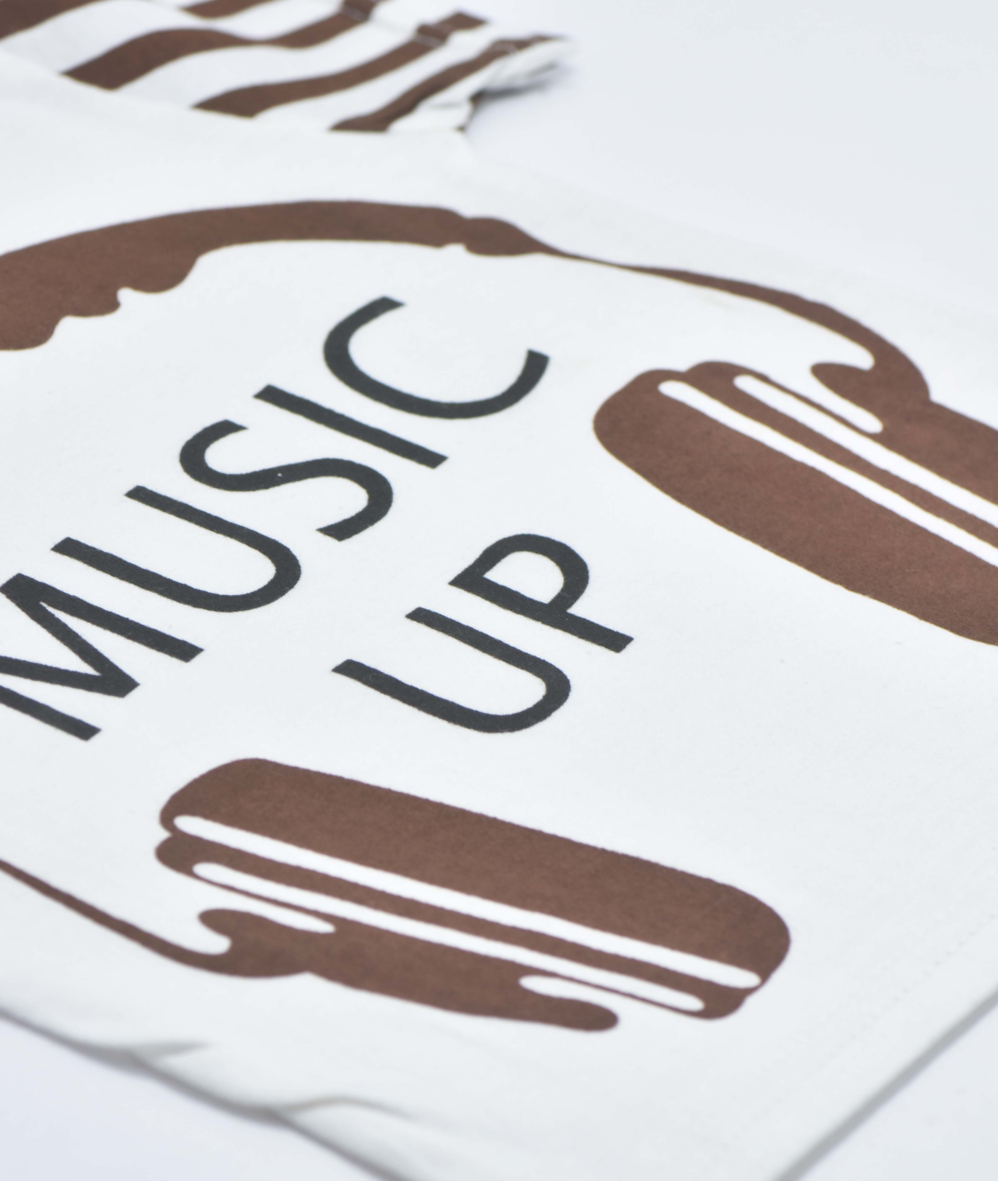 ENSEMBLE BLANC MOTIF -MUSIC UP - MARRON 4300