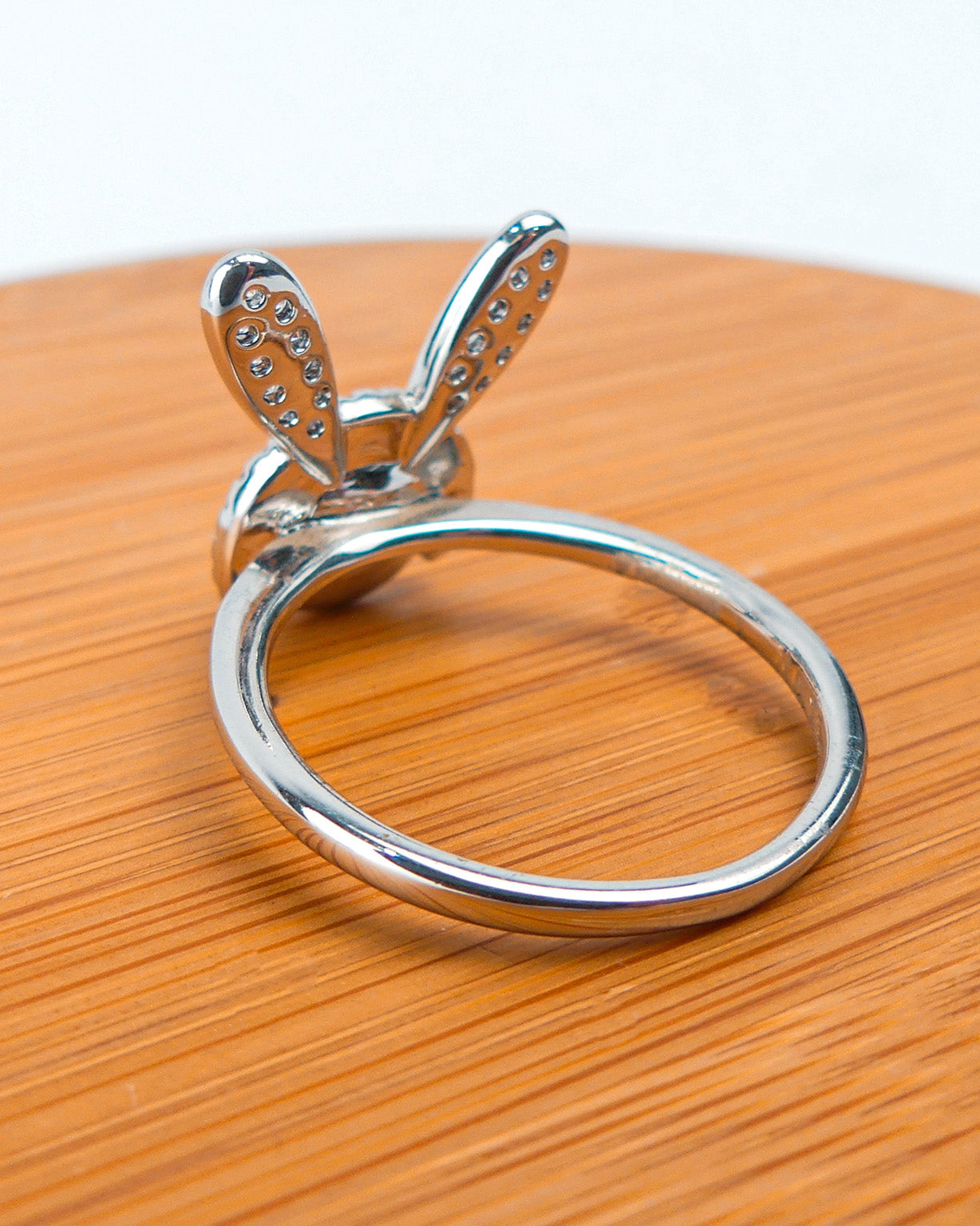 bague lapin bleu -argent-