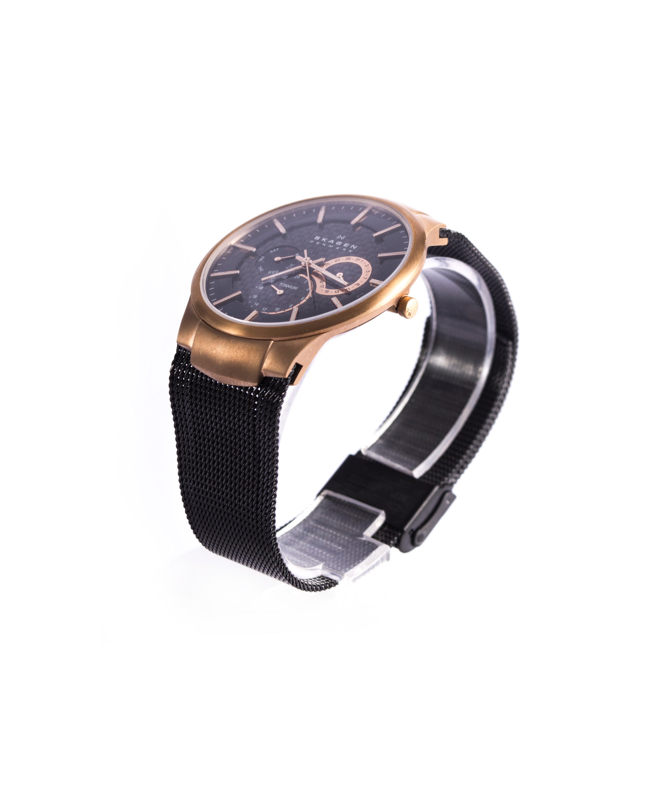 Skagen Men's 809XLTRB Titanium Collection Multifunction Black Mesh Titanium Watch 2004