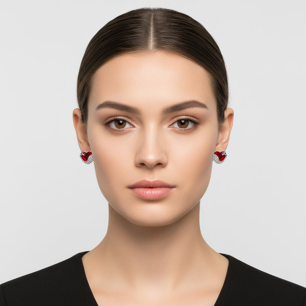 boucle d'oreille coeur rouge