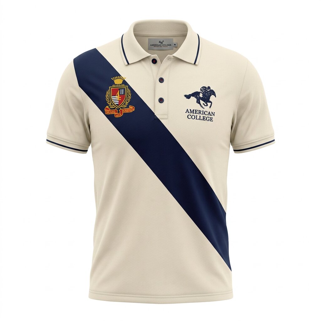 American College Polo pour Homme AC542-BLACK