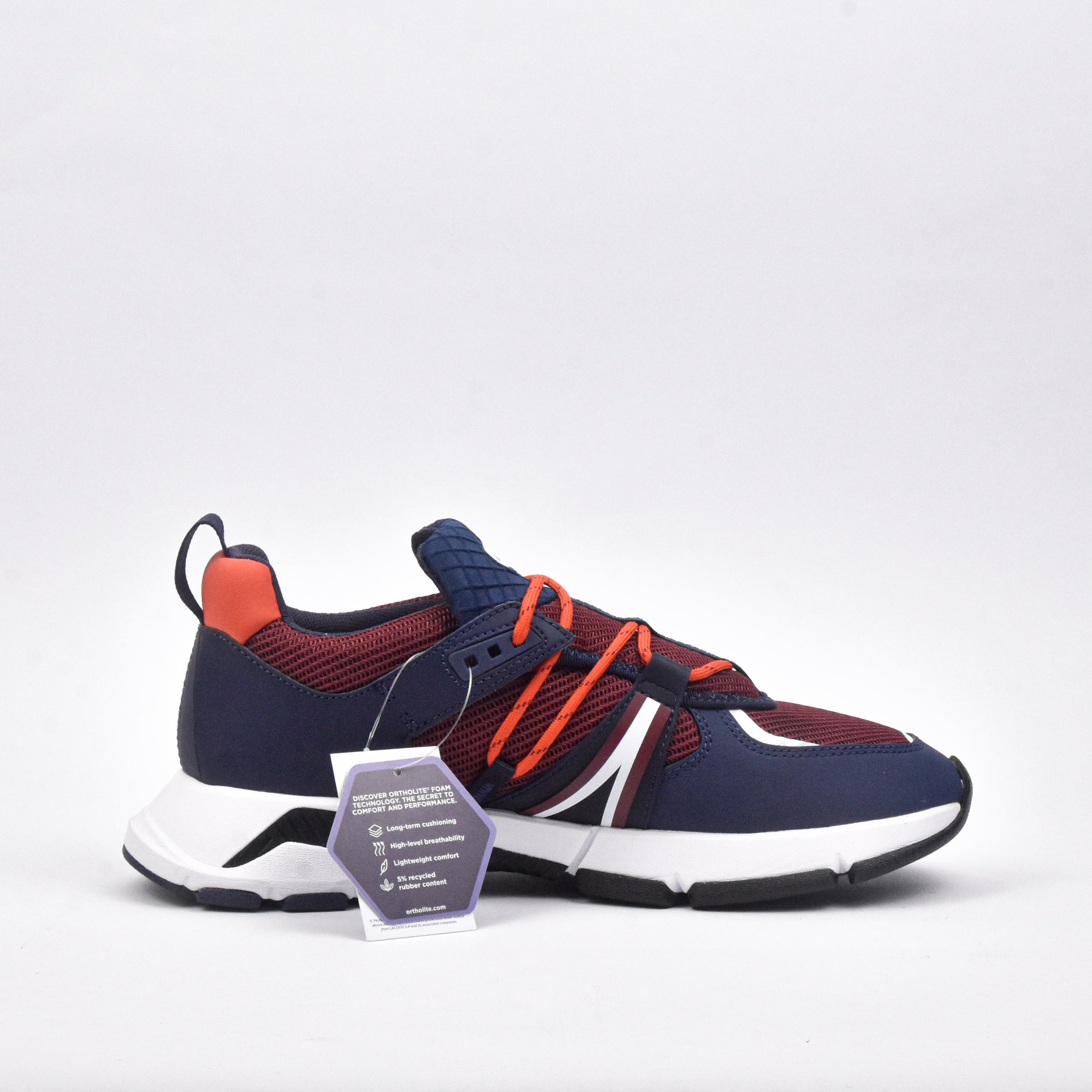 LACOSTE -  BURG/NVY BLEU & ORANGE L0032231SMA