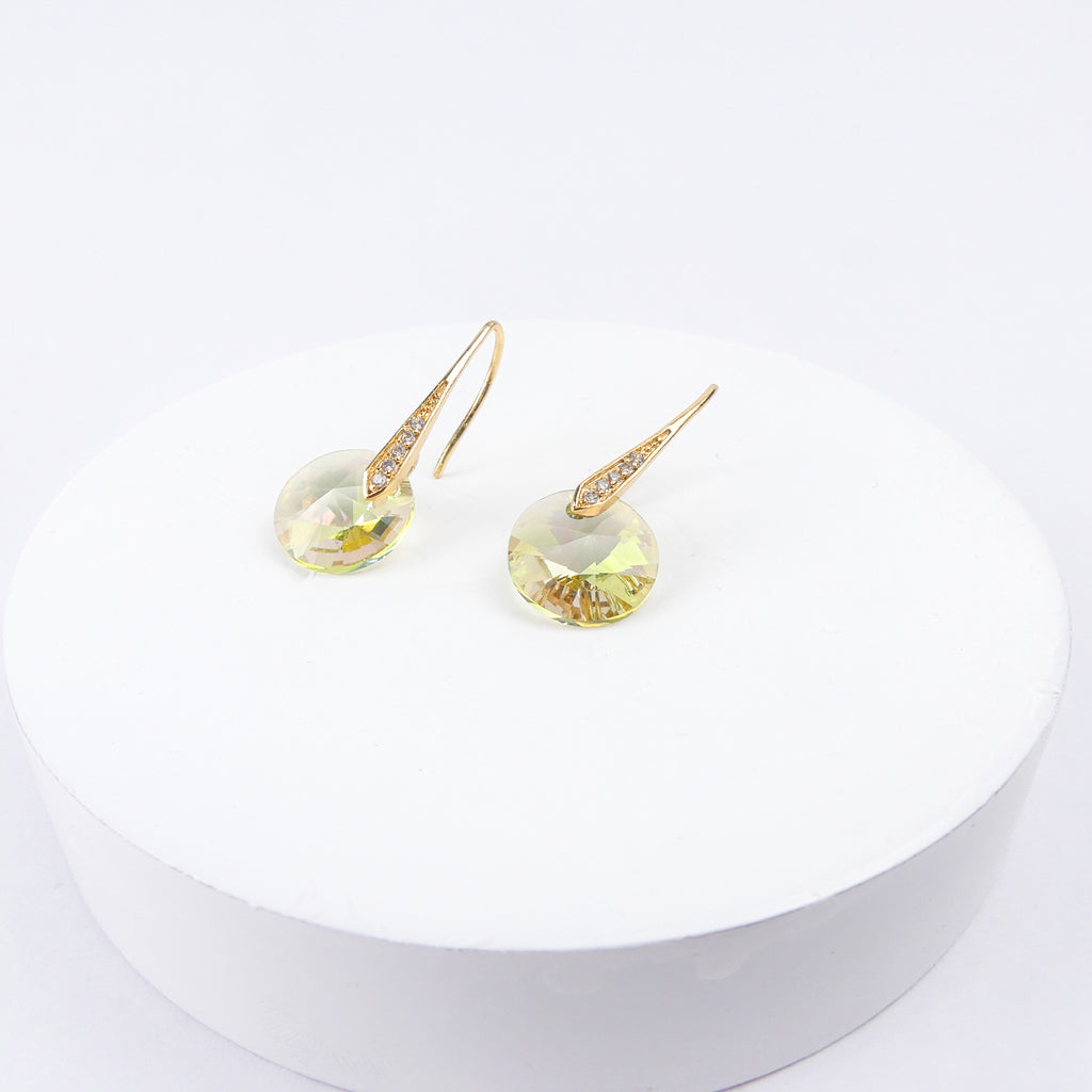 boucle d'oreille courtes verte