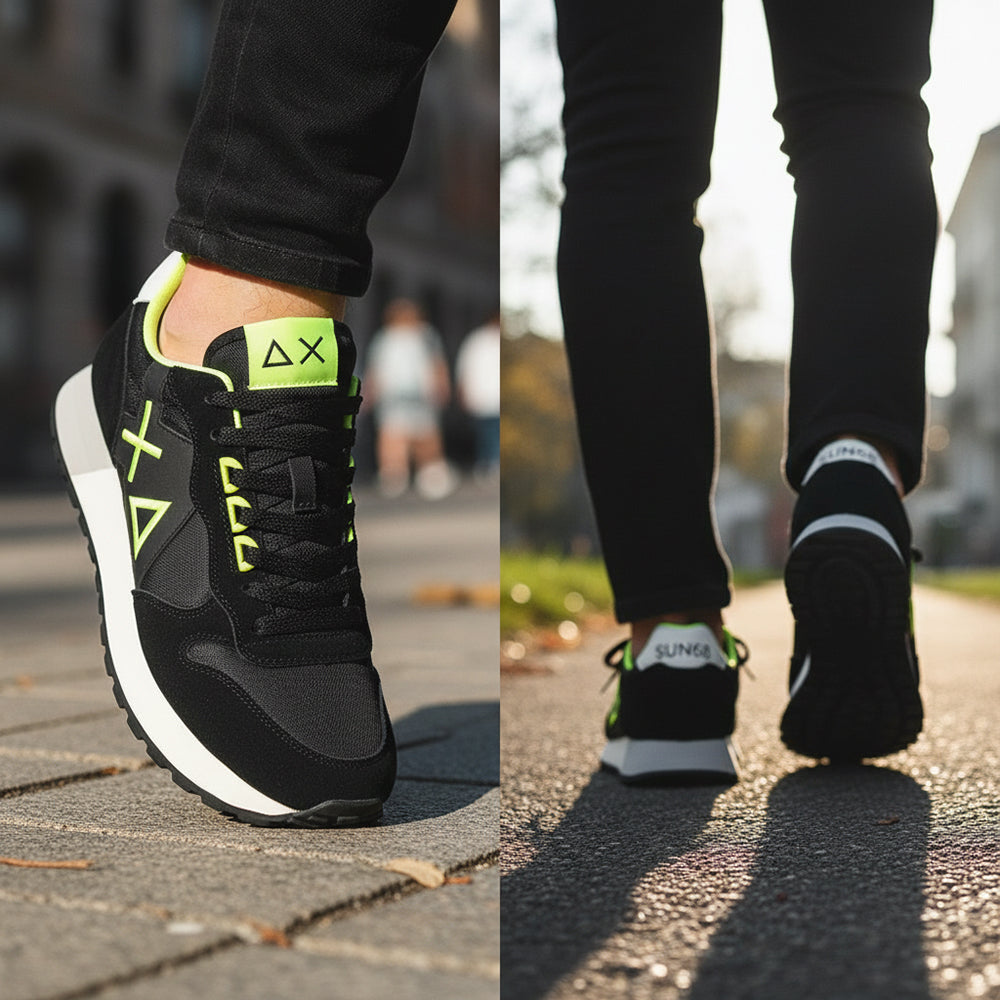 BASKET SUN68 JAKI FLUO 11 NERO Z44115-11