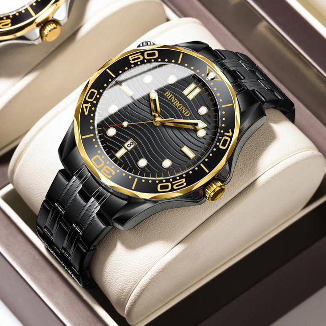 ساعة بينبوند للرجال باللون الأسود الذهبي