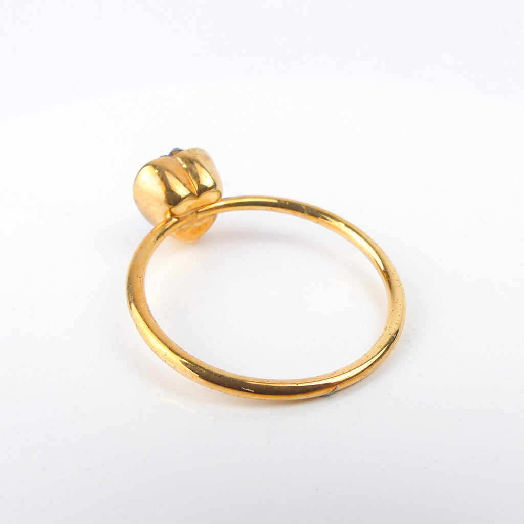 bague fine coeur bleu