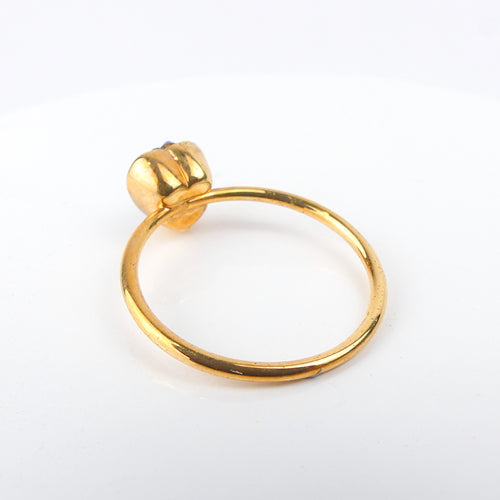 bague fine coeur bleu