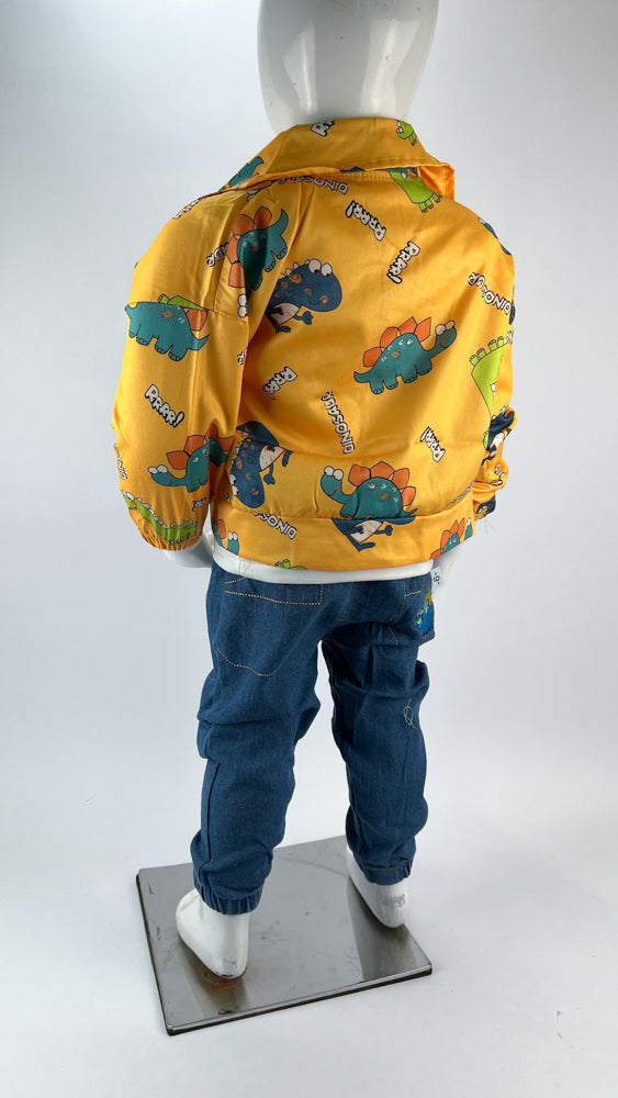 طقم تي شيرت أصفر للأولاد (3 قطع)