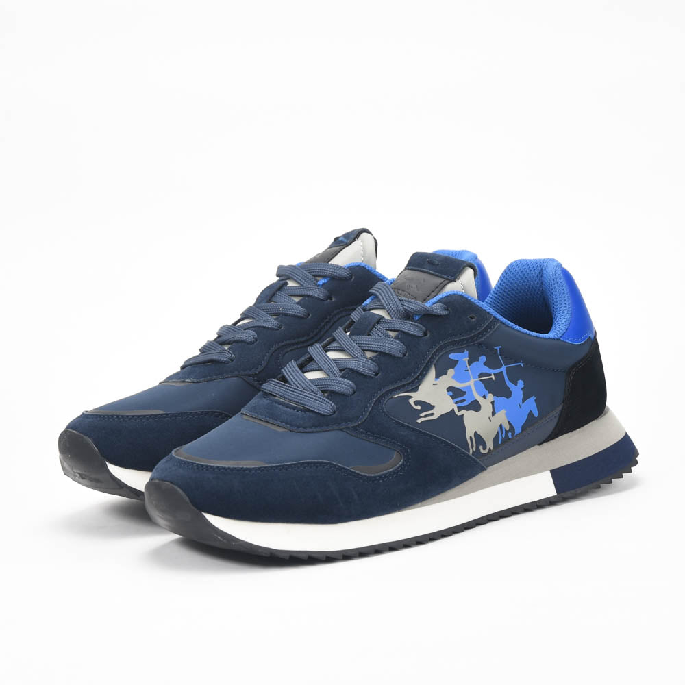 La Martina Low Sneakers Blue Leather LFM252.041.A70.A6