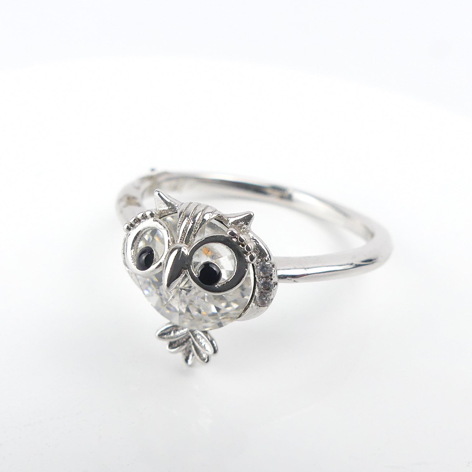 bague pierre hibou blanc