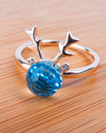bague gazelle boule bleue