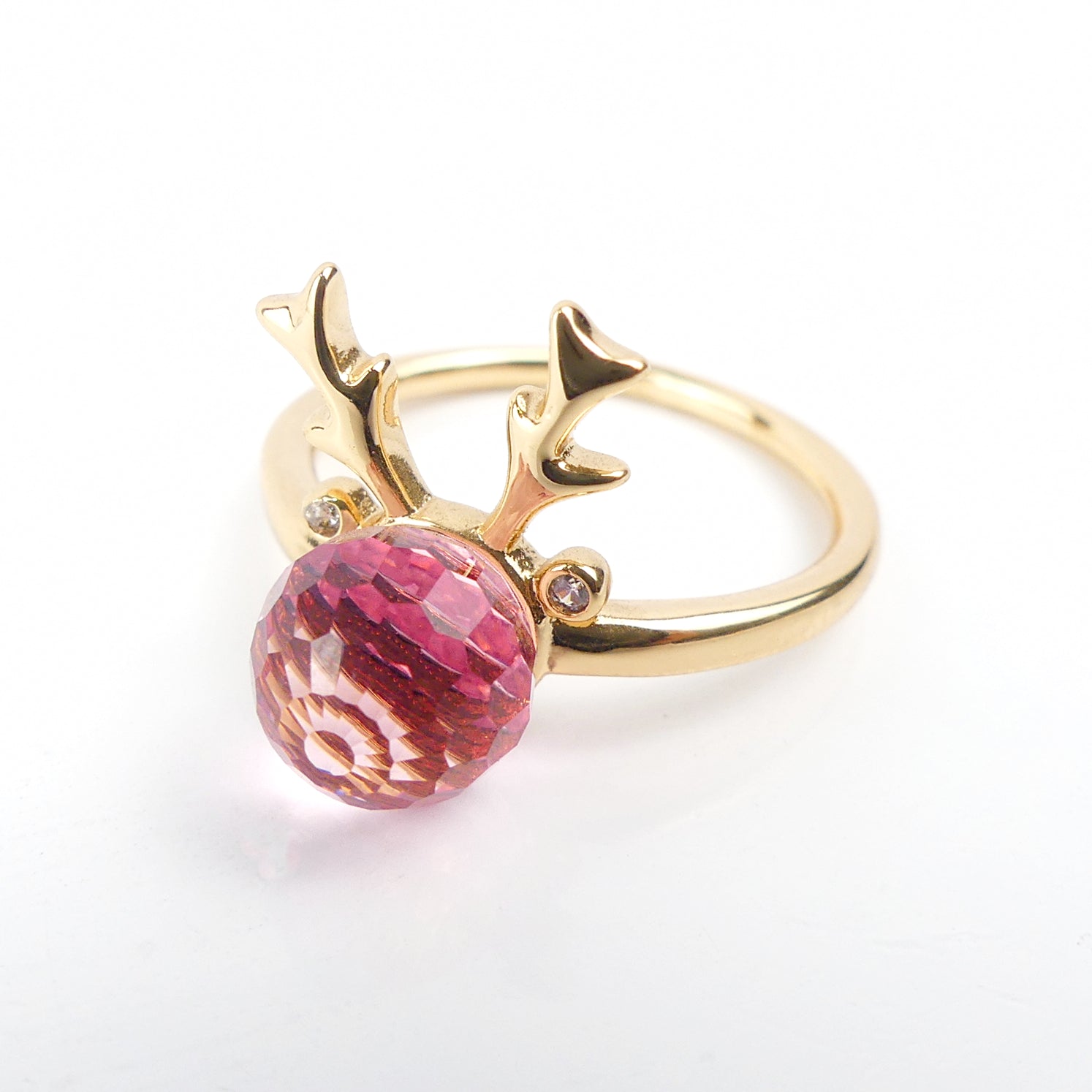 bague gazelle boule rose