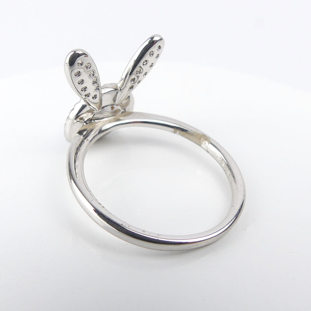 bague lapin bleu -argent-