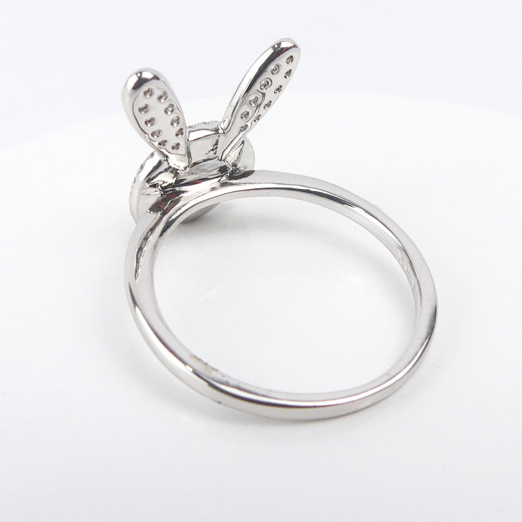 bague lapin blant -argent-