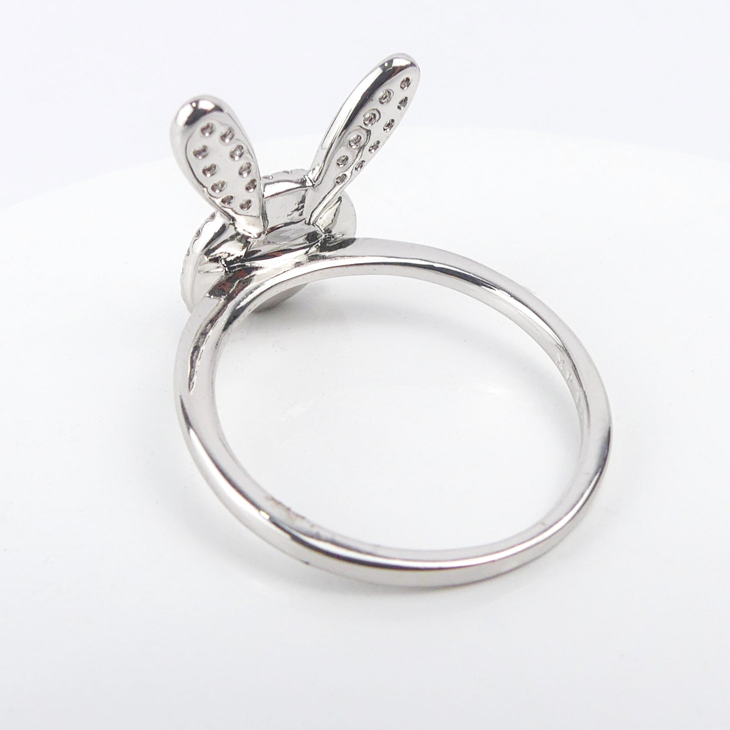 bague lapin blant -argent-