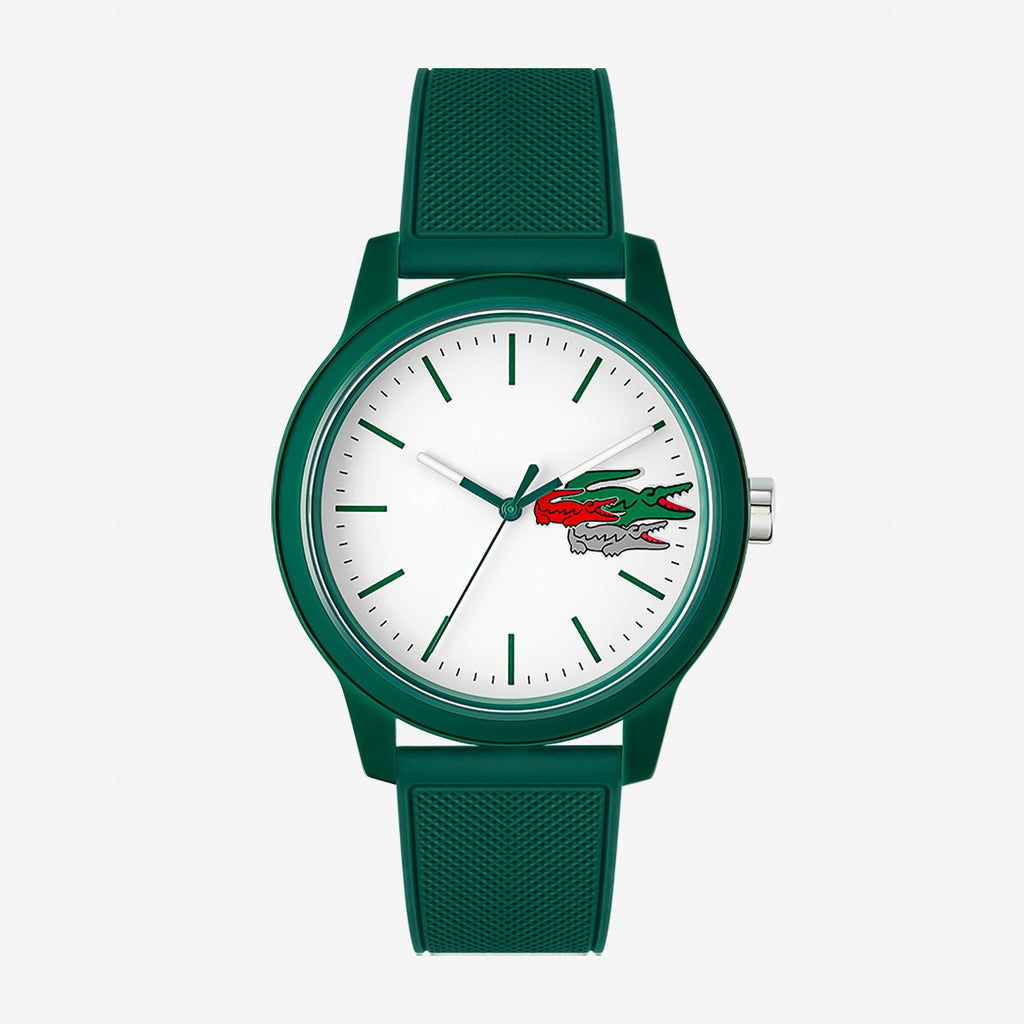 Montre Lacoste.12.12 Holiday à 3 aiguilles - Modèle blanc avec bracelet vert en silicone \ 2011135