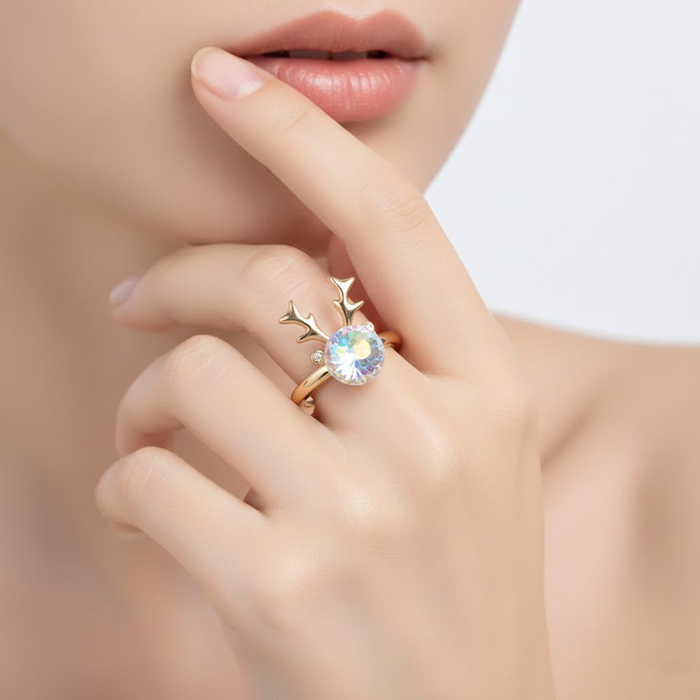 bague gazelle boule blanc reflé