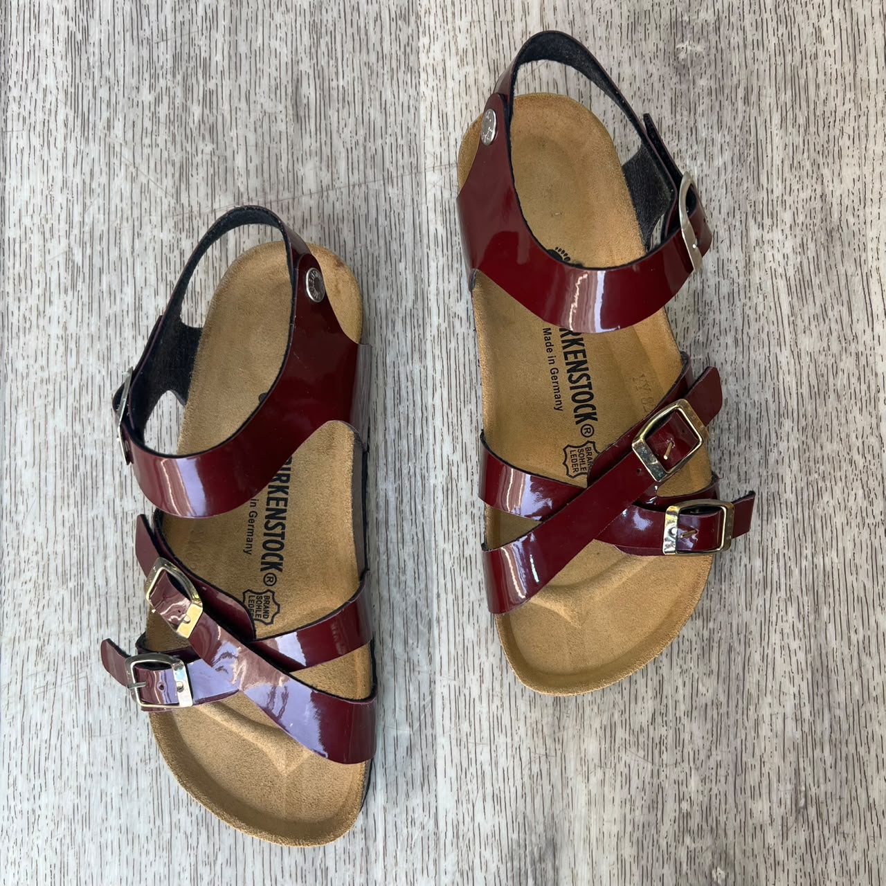 Sandales femme bordeaux vernis