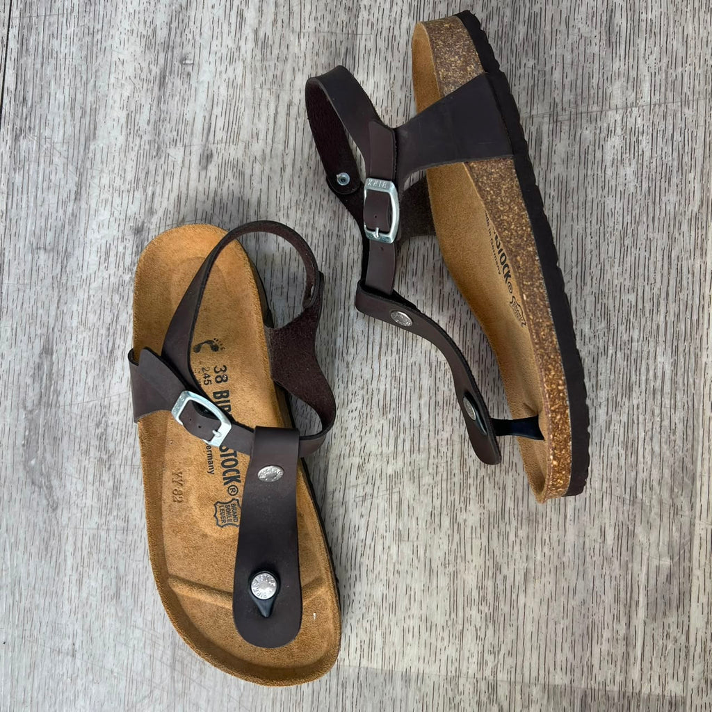 Sandales femme marron mat