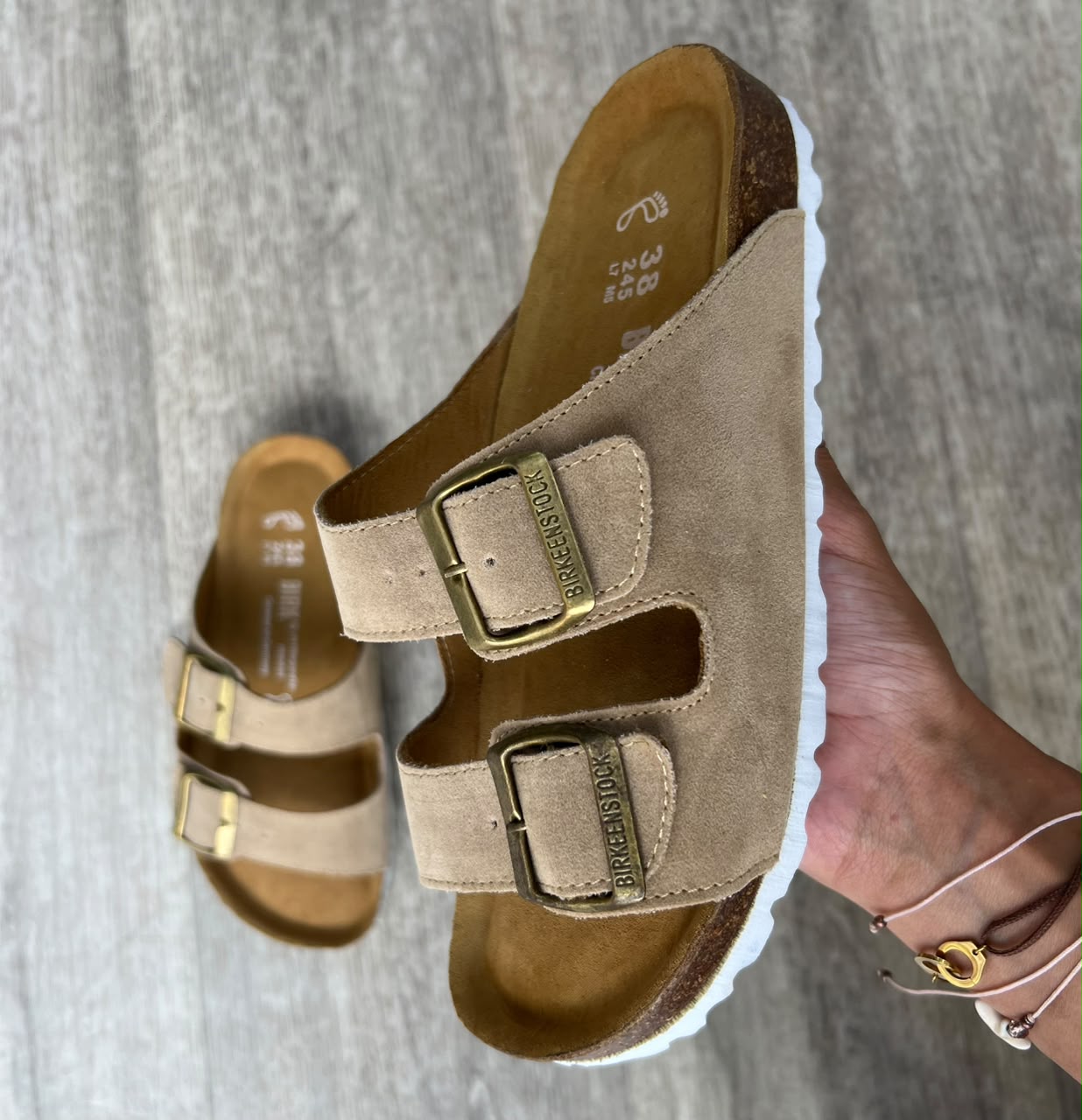 Sandales femme nubuck beige