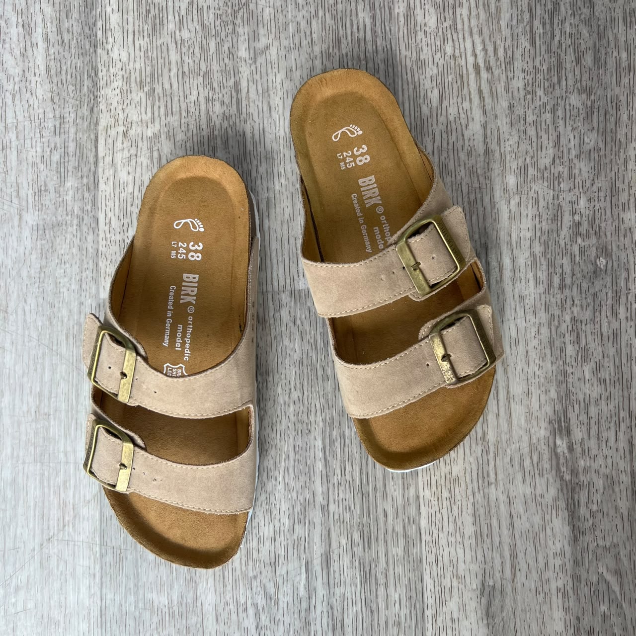 Sandales femme nubuck beige