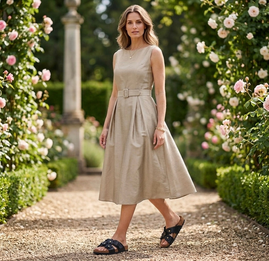Sandales femme noir fleur
