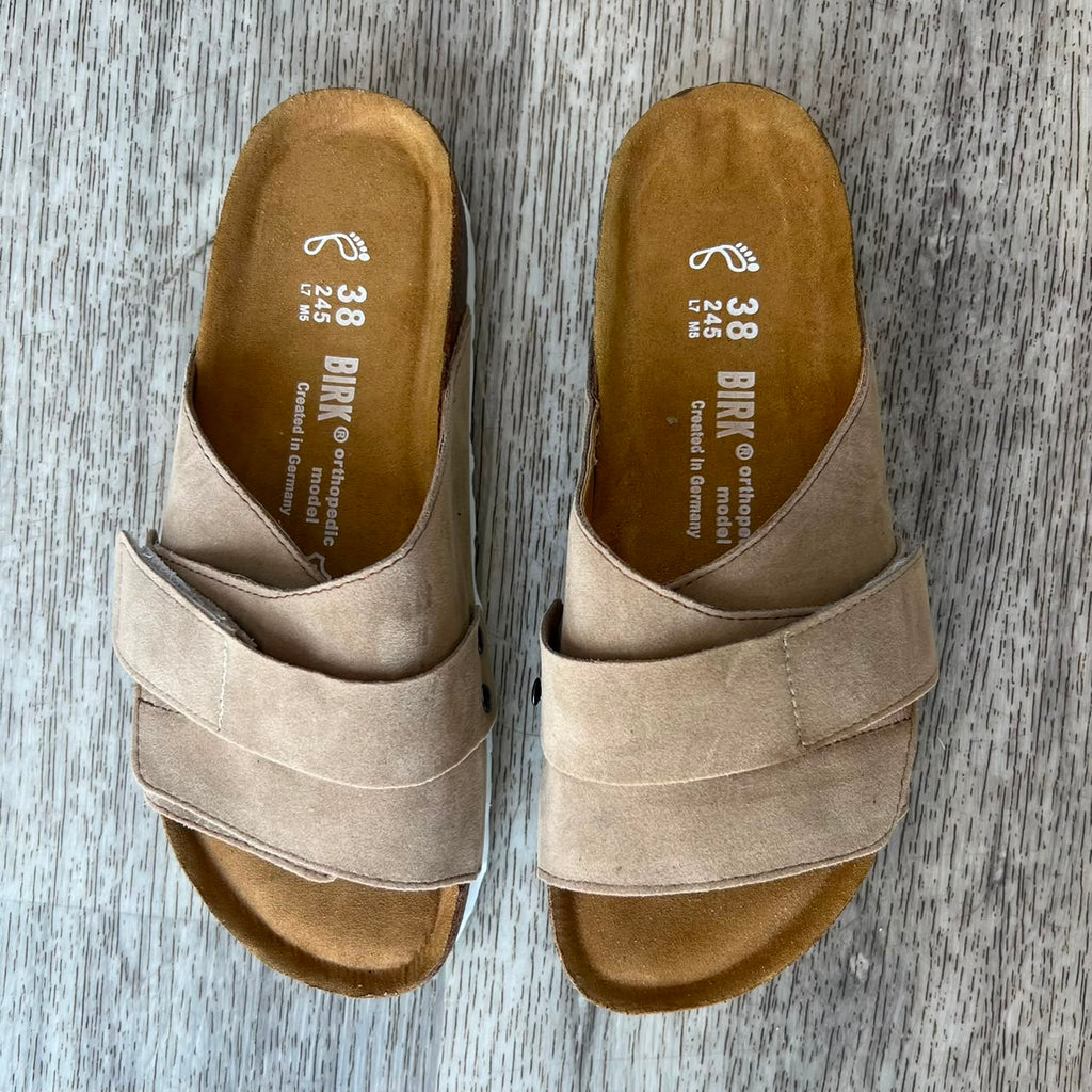 Sandales femme nubuck beige