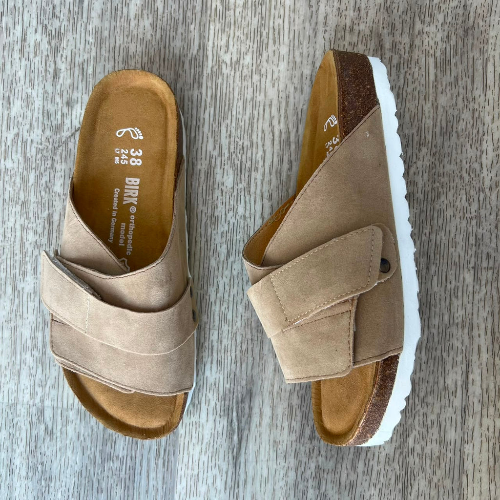 Sandales femme nubuck beige