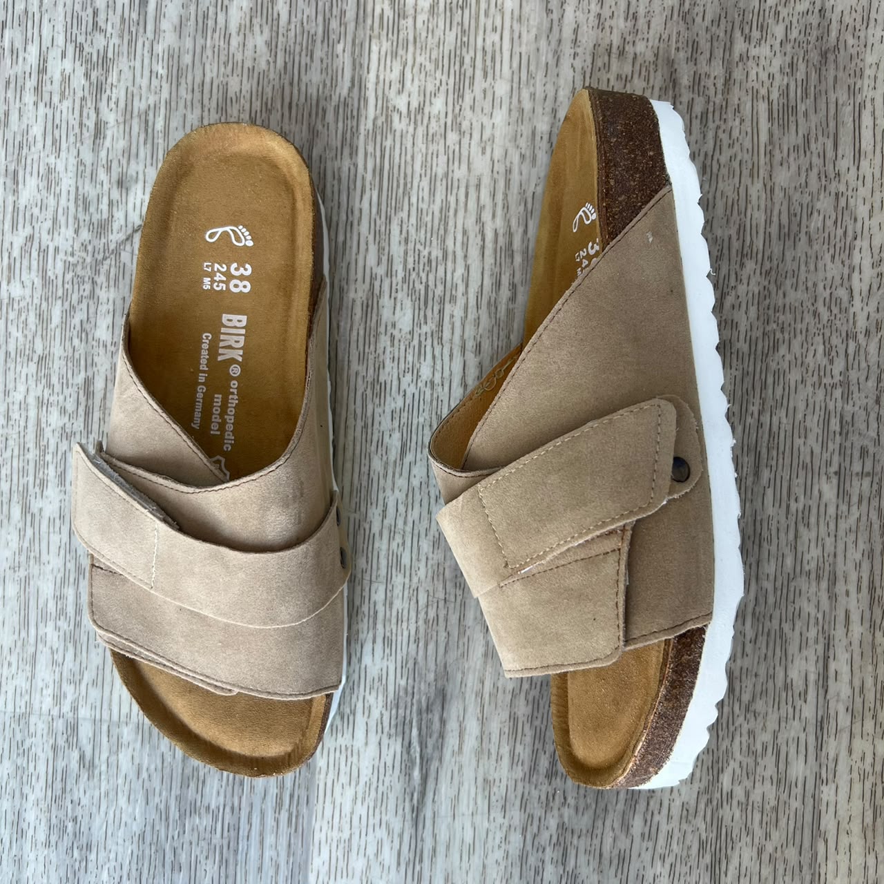 Sandales femme nubuck beige
