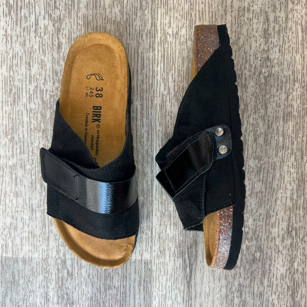 Sandales femme daim noir