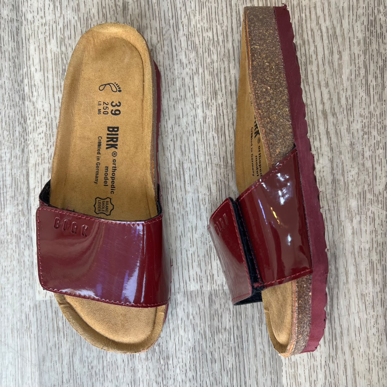Sandales femme bordeaux vernis