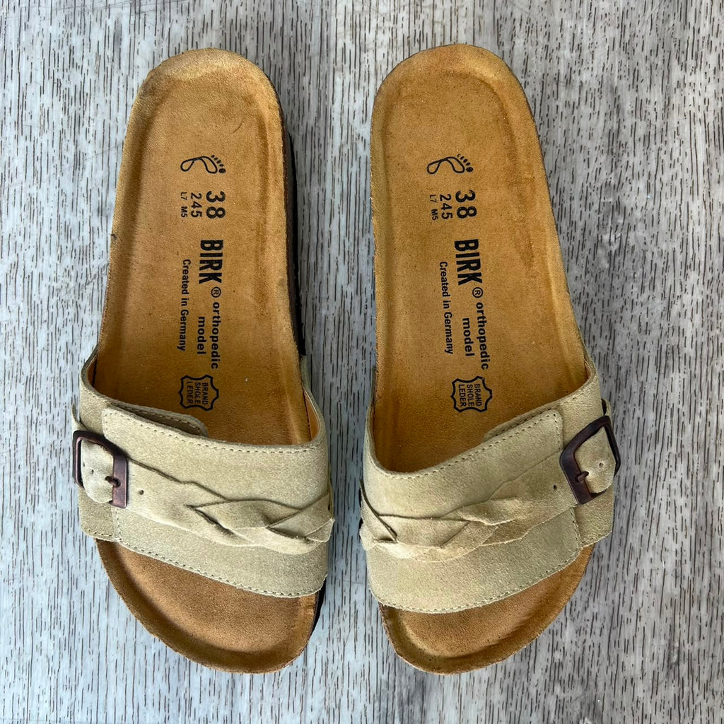 Sandales femme nubuck sable