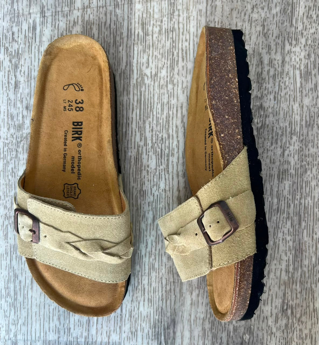 Sandales femme nubuck sable