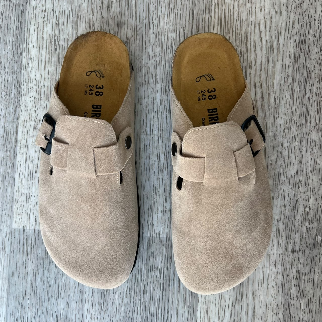 Sabots femme nubuck beige